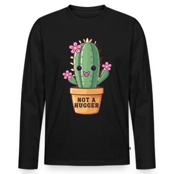 Pas un câlin - T-shirt manches longues Premium bio Homme - noir - Devant - Nico (187cm)