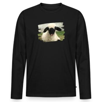 cheeky lamb - Men's Premium Organic Long Sleeve Shirt - black - Front - Nico (187cm)