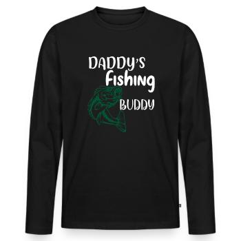 Père et fils pêcher, papa s fishing buddy - T-shirt manches longues Premium bio Homme - noir - Devant - Nico (187cm)