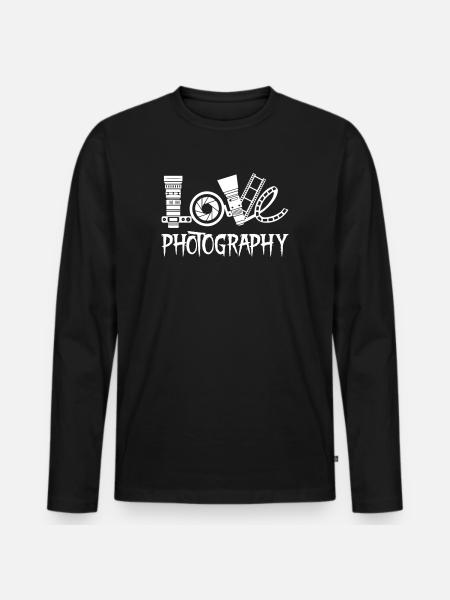 Love Photography - Men's Premium Organic Long Sleeve Shirt - black
