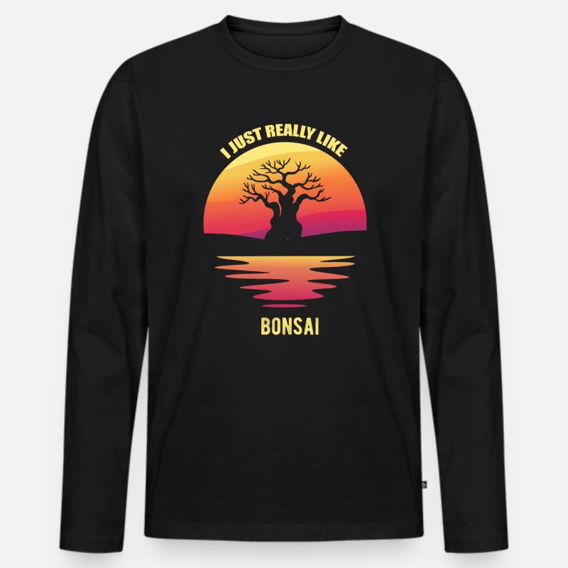 Bonsai - Männer Premium Bio Langarmshirt - Schwarz
