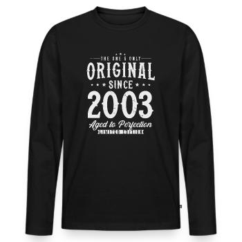 Original 2003 Jahrgang Vintage Retro Geburtstag - Männer Premium Bio Langarmshirt - Schwarz - Vorne - Nico (187cm)
