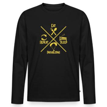 Paragleiter toute la journée - T-shirt manches longues Premium bio Homme - noir - Devant - Nico (187cm)