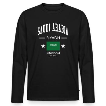 Saudi Arabien - Männer Premium Bio Langarmshirt - Schwarz - Vorne - Nico (187cm)