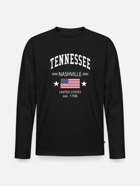 Tennessee - Männer Premium Bio Langarmshirt - Schwarz