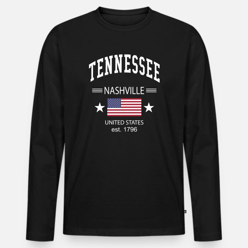 Tennessee - Männer Premium Bio Langarmshirt - Schwarz