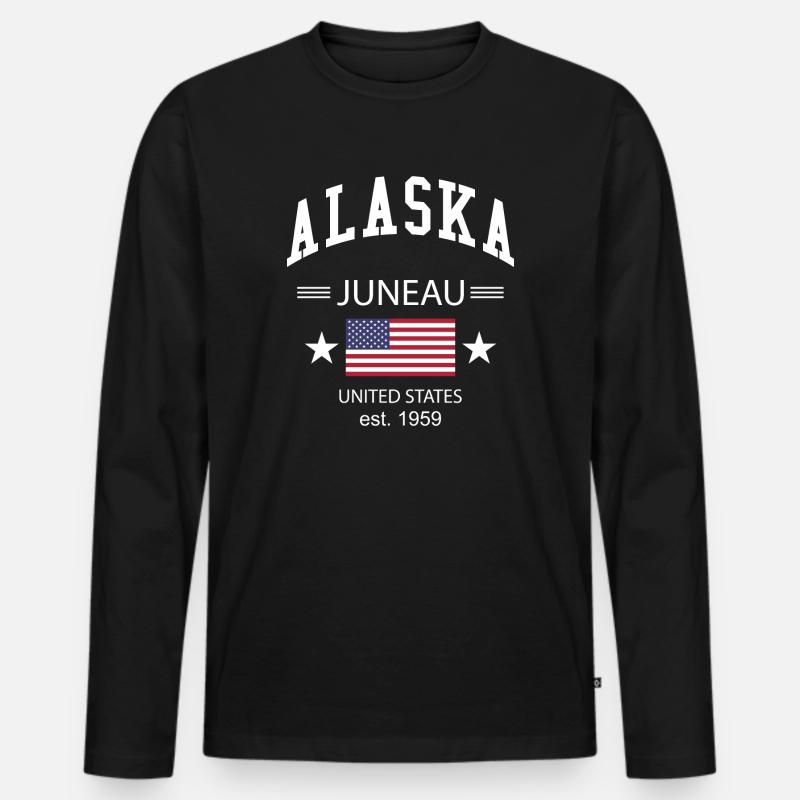 Alaska - Männer Premium Bio Langarmshirt - Schwarz