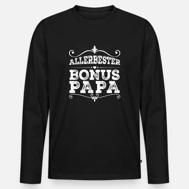 Bonus Papa - Männer Premium Bio Langarmshirt - Schwarz