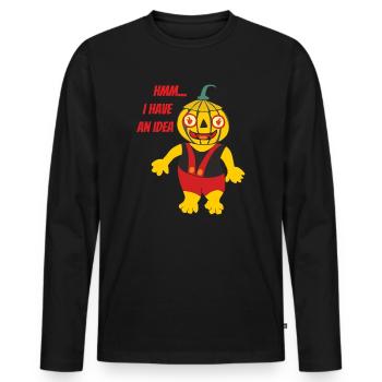 J’ai une idée - T-shirt manches longues Premium bio Homme - noir - Devant - Nico (187cm)