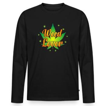 Weed Lover - Cannabis Lover - Marihuana Lover - Männer Premium Bio Langarmshirt - Schwarz - Vorne - Nico (187cm)