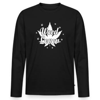 Weed Lover - Cannabis Lover - Marihuana Lover - Männer Premium Bio Langarmshirt - Schwarz - Vorne - Nico (187cm)