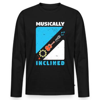 Musician Music Rhythm Clef - Men's Premium Organic Long Sleeve Shirt - black - Front - Nico (187cm)