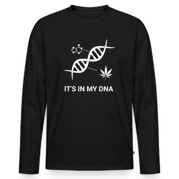 ADN des feuilles de cannabis - T-shirt manches longues Premium bio Homme - noir - Devant - Nico (187cm)