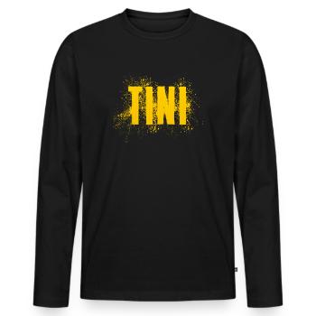 Tini - Men's Premium Organic Long Sleeve Shirt - black - Front - Nico (187cm)