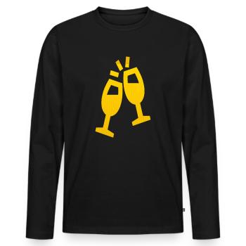 Cheers! - Men's Premium Organic Long Sleeve Shirt - black - Front - Nico (187cm)