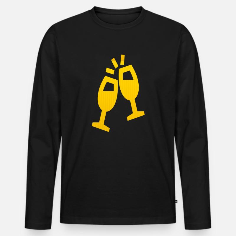 Cheers! - Männer Premium Bio Langarmshirt - Schwarz