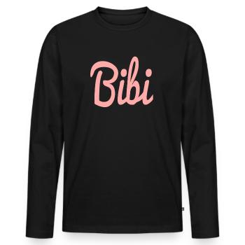 Bibi - T-shirt manches longues Premium bio Homme - noir - Devant - Nico (187cm)