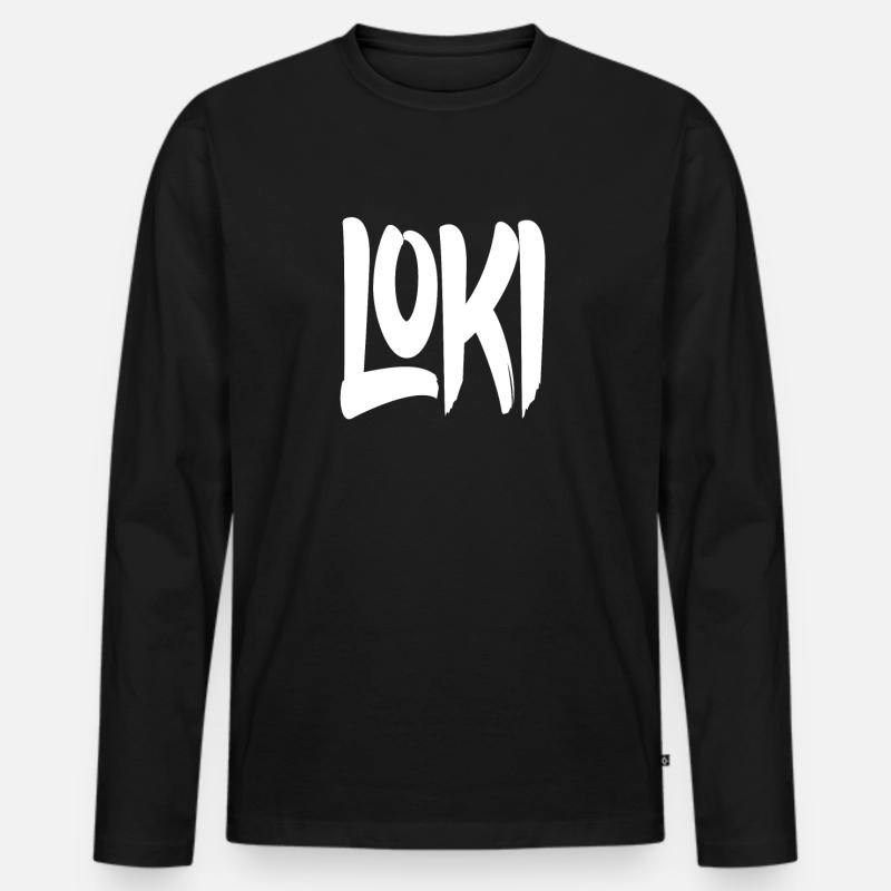 Loki - Männer Premium Bio Langarmshirt - Schwarz