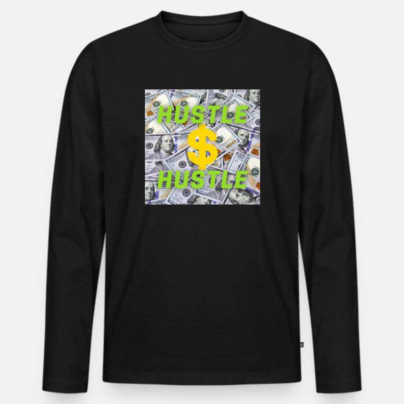 Hustle - Männer Premium Bio Langarmshirt - Schwarz