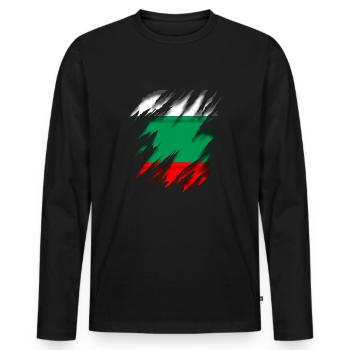 Bulgarie Bulgarie - T-shirt manches longues Premium bio Homme - noir - Devant - Nico (187cm)