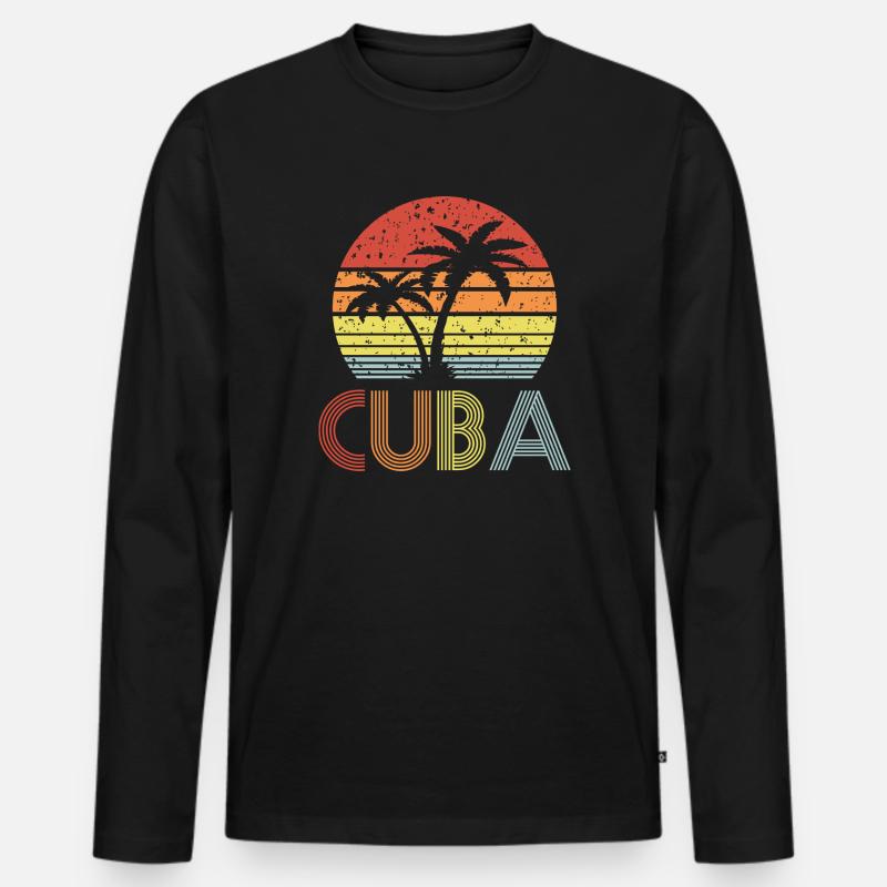 Cuba - Männer Premium Bio Langarmshirt - Schwarz