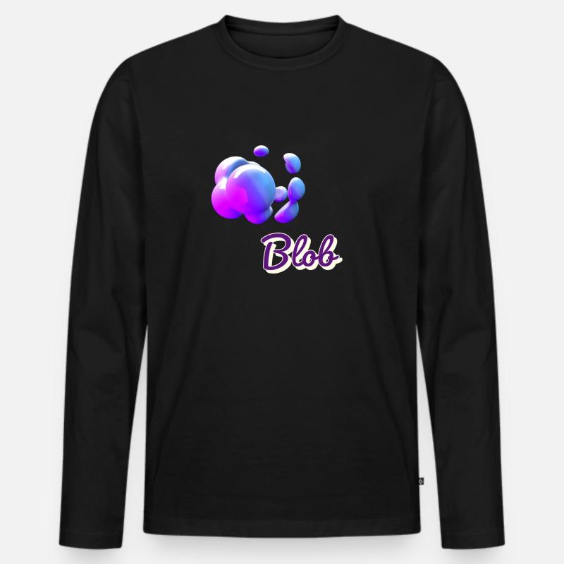 Blob - Männer Premium Bio Langarmshirt - Schwarz