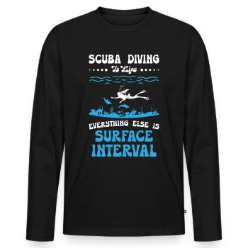 La plongée sous-marine, c’est la vie - T-shirt manches longues Premium bio Homme - noir - Devant - Nico (187cm)