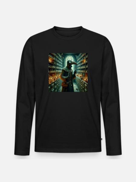 Pest Doktor - Männer Premium Bio Langarmshirt - Schwarz