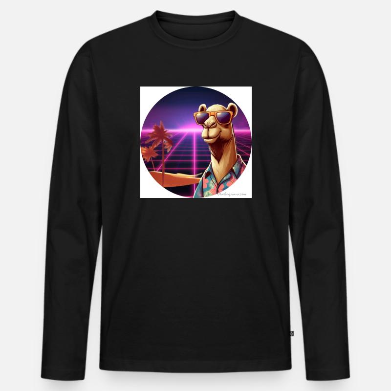Cooles Kamel - Männer Premium Bio Langarmshirt - Schwarz