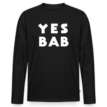Yes Bab Birmingham Slang - Men's Premium Organic Long Sleeve Shirt - black - Front - Nico (187cm)