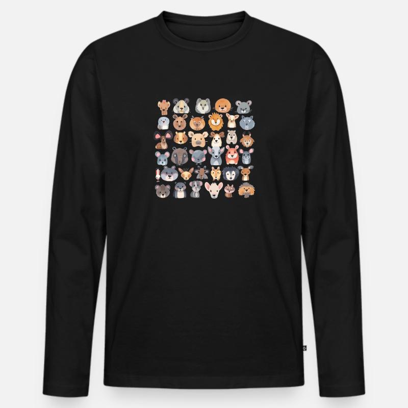 Tierchen - Männer Premium Bio Langarmshirt - Schwarz