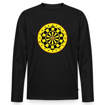 Darts, darts, darts, stickers, dartboard - Men's Premium Organic Long Sleeve Shirt - black - Front - Nico (187cm)