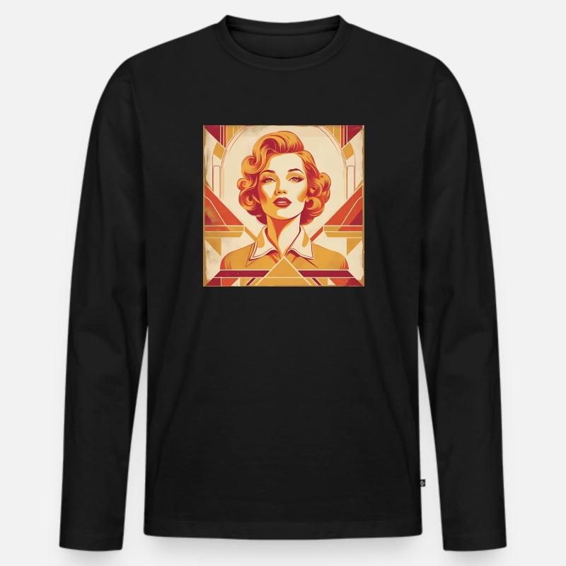 Retro Design - Männer Premium Bio Langarmshirt - Schwarz