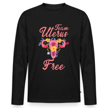 Uterus Gebärmutter Operation - Männer Premium Bio Langarmshirt - Schwarz - Vorne - Nico (187cm)