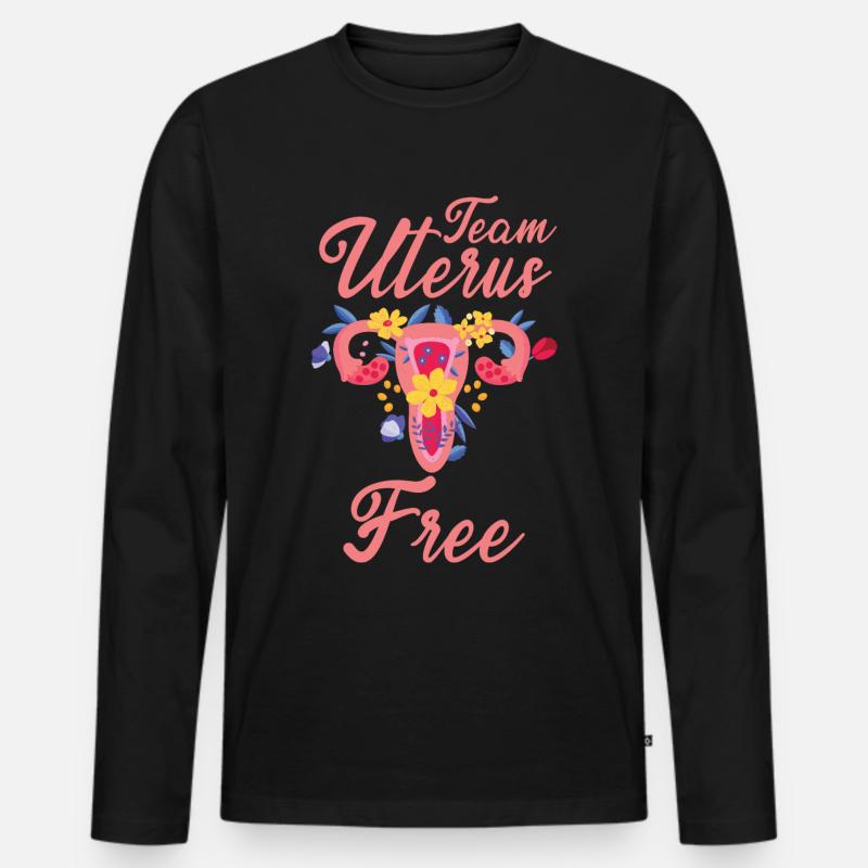 Uterus Gebärmutter Operation - Männer Premium Bio Langarmshirt - Schwarz