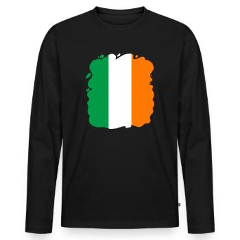 Drapeau de l’Irlande Drapeau irlandais vintage Dublin - T-shirt manches longues Premium bio Homme - noir - Devant - Nico (187cm)