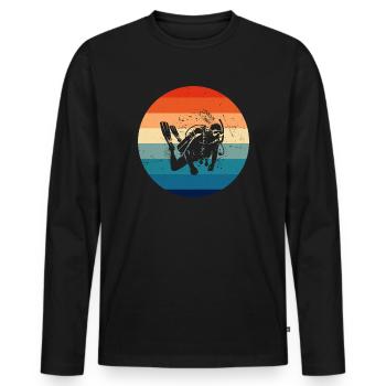 Plongée Libre Plongée Plongée Plongée Plongée Plongeuse Plongée Privée - T-shirt manches longues Premium bio Homme - noir - Devant - Nico (187cm)