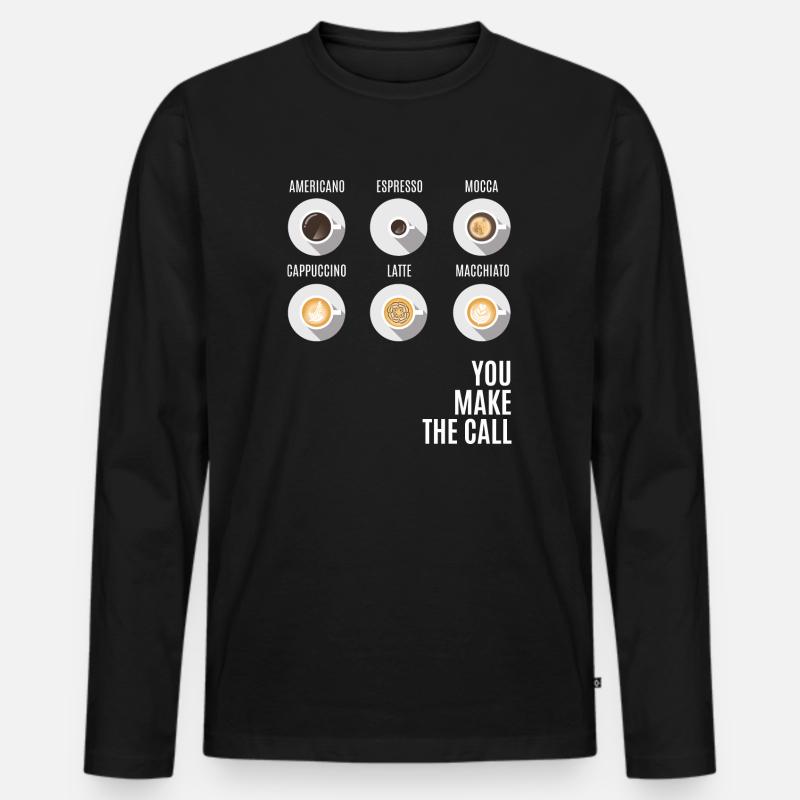 Coffee Call - Männer Premium Bio Langarmshirt - Schwarz
