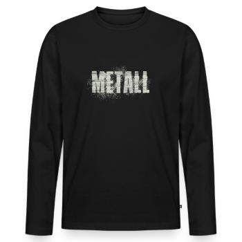 Metall - Männer Premium Bio Langarmshirt - Schwarz - Vorne - Nico (187cm)