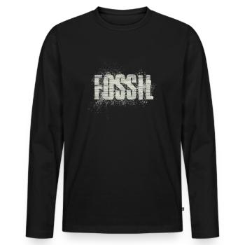 fossil - Men's Premium Organic Long Sleeve Shirt - black - Front - Nico (187cm)