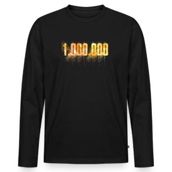 1.000.000 EINE MILLION Doller Euro - Männer Premium Bio Langarmshirt - Schwarz - Vorne - Nico (187cm)