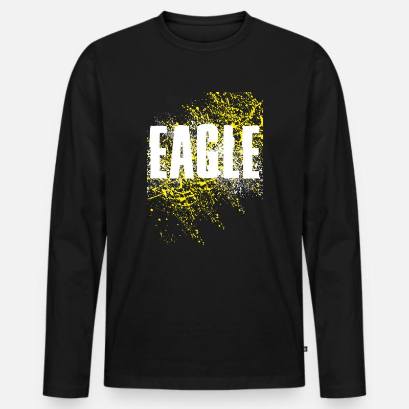 Adler Eagle - Männer Premium Bio Langarmshirt - Schwarz