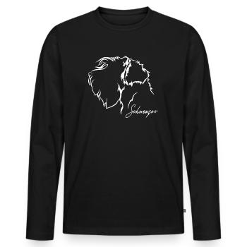 Schnauzer Profile Dogs Dog Wilsigns - Men's Premium Organic Long Sleeve Shirt - black - Front - Nico (187cm)
