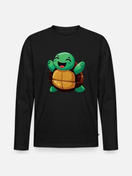 Turtle Reptile Terrarium - Men's Premium Organic Long Sleeve Shirt - black