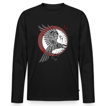 NORSE RAVEN - Walhalla Raben Wikinger - T-shirt manches longues Premium bio Homme - noir - Devant - Nico (187cm)