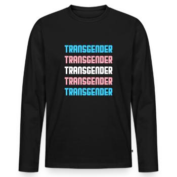 Transgender Flag Trans Pride LGBTQ - Männer Premium Bio Langarmshirt - Schwarz - Vorne - Nico (187cm)