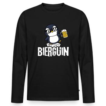 Bierguin Penguin Biertrinken Trinken Hopfen Saufen - T-shirt manches longues Premium bio Homme - noir - Devant - Nico (187cm)