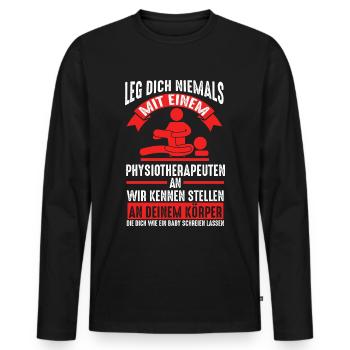 Physiotherapeutin Praxis Physio Geschenk - Männer Premium Bio Langarmshirt - Schwarz - Vorne - Nico (187cm)