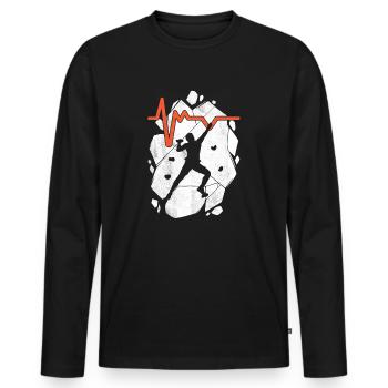 Klettern Bouldern Boulder Bergsteiger Kletterer - Männer Premium Bio Langarmshirt - Schwarz - Vorne - Nico (187cm)