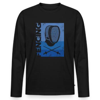 Fechter Fencing Fechtsport Fechten - Men's Premium Organic Long Sleeve Shirt - black - Front - Nico (187cm)
